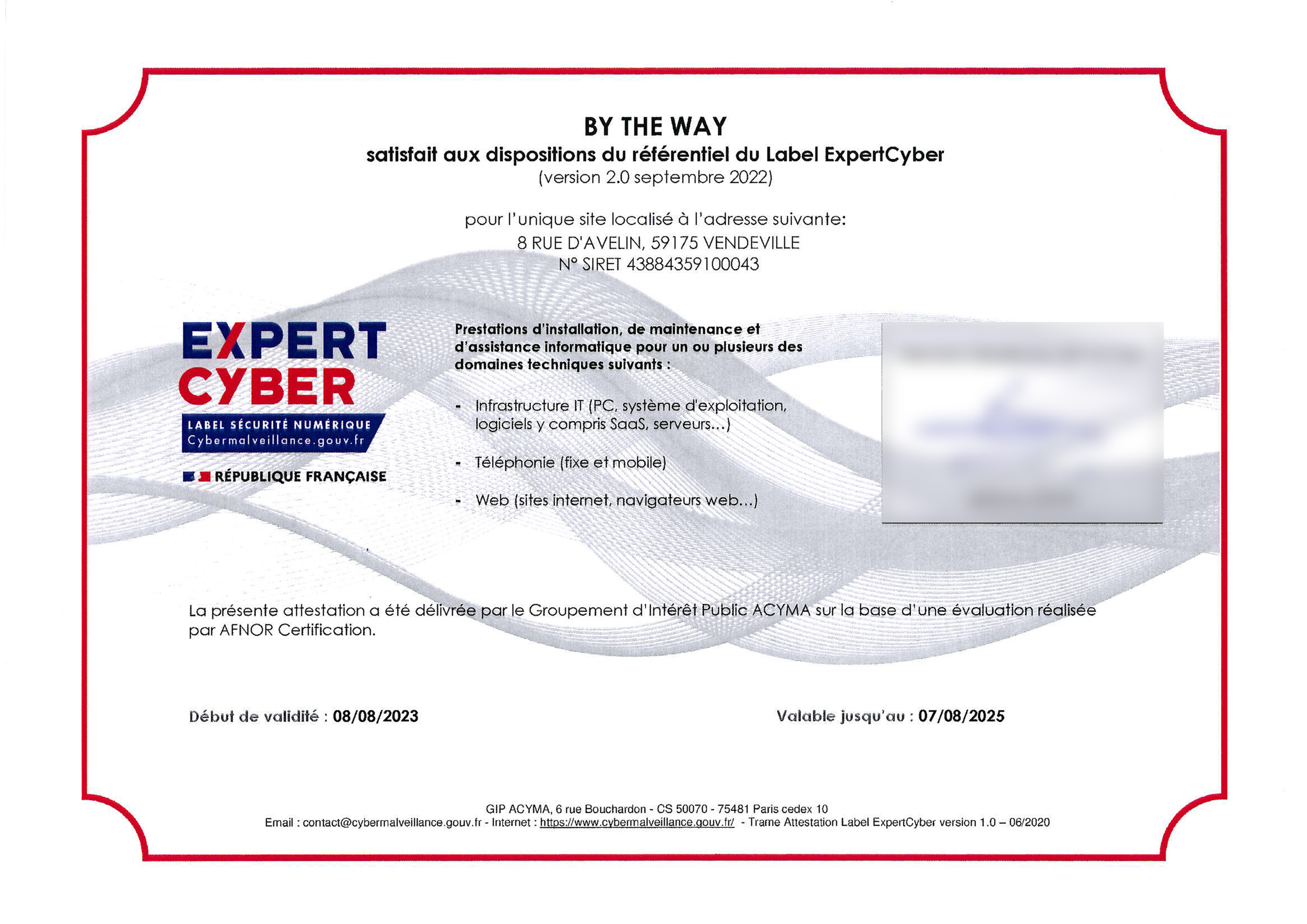 Certificat Label ExpertCyber 2023_2025