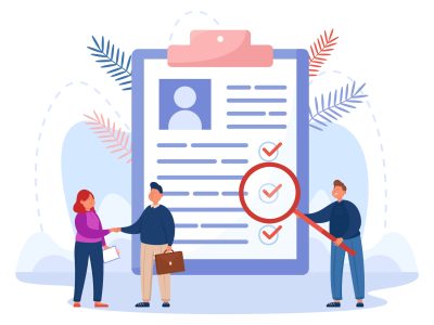 Business people writing agreement, shaking hands illustration fin projet projets informatiques
